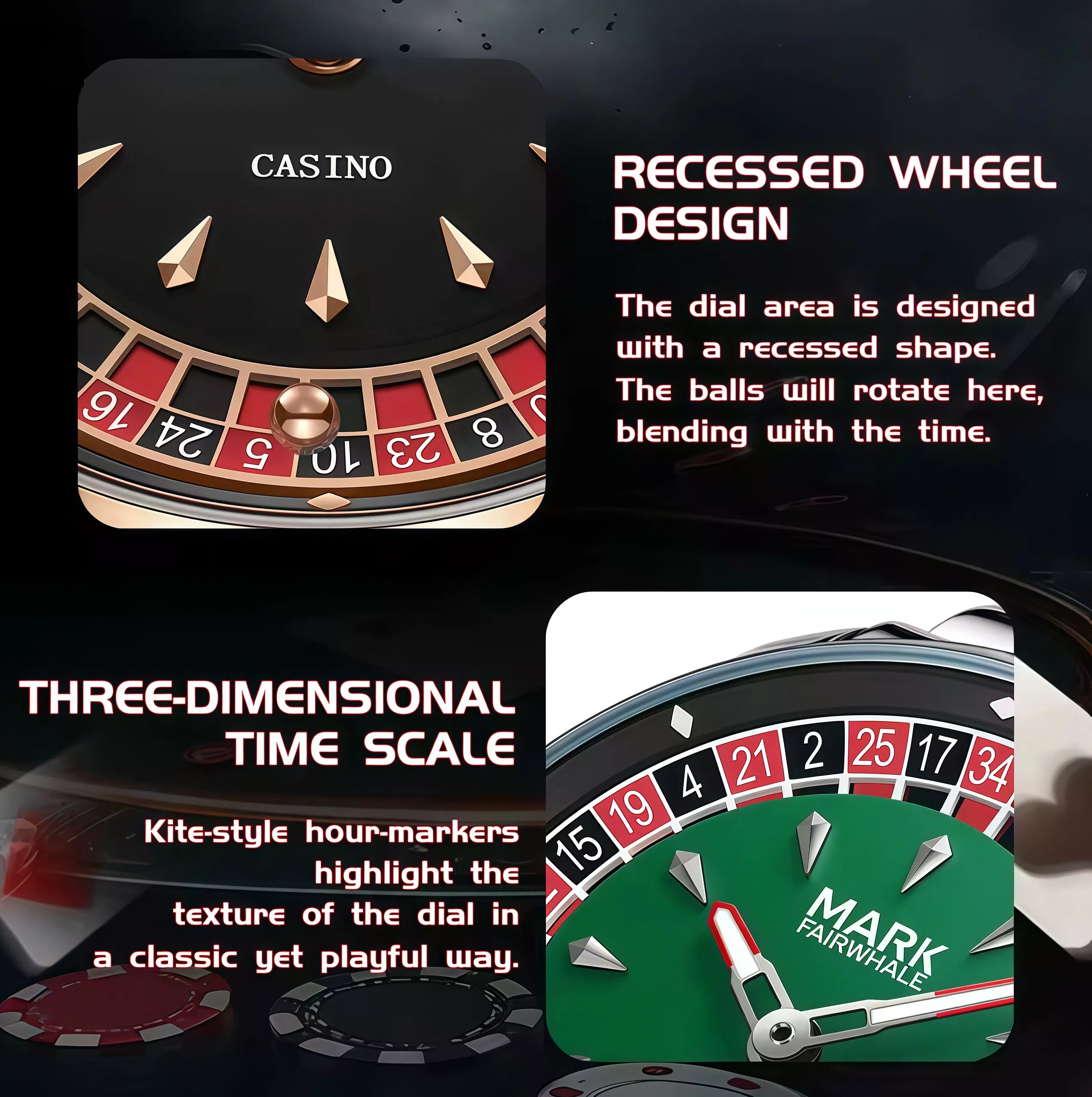 Mark Fairwhale Casino Roulette Dial Watch
