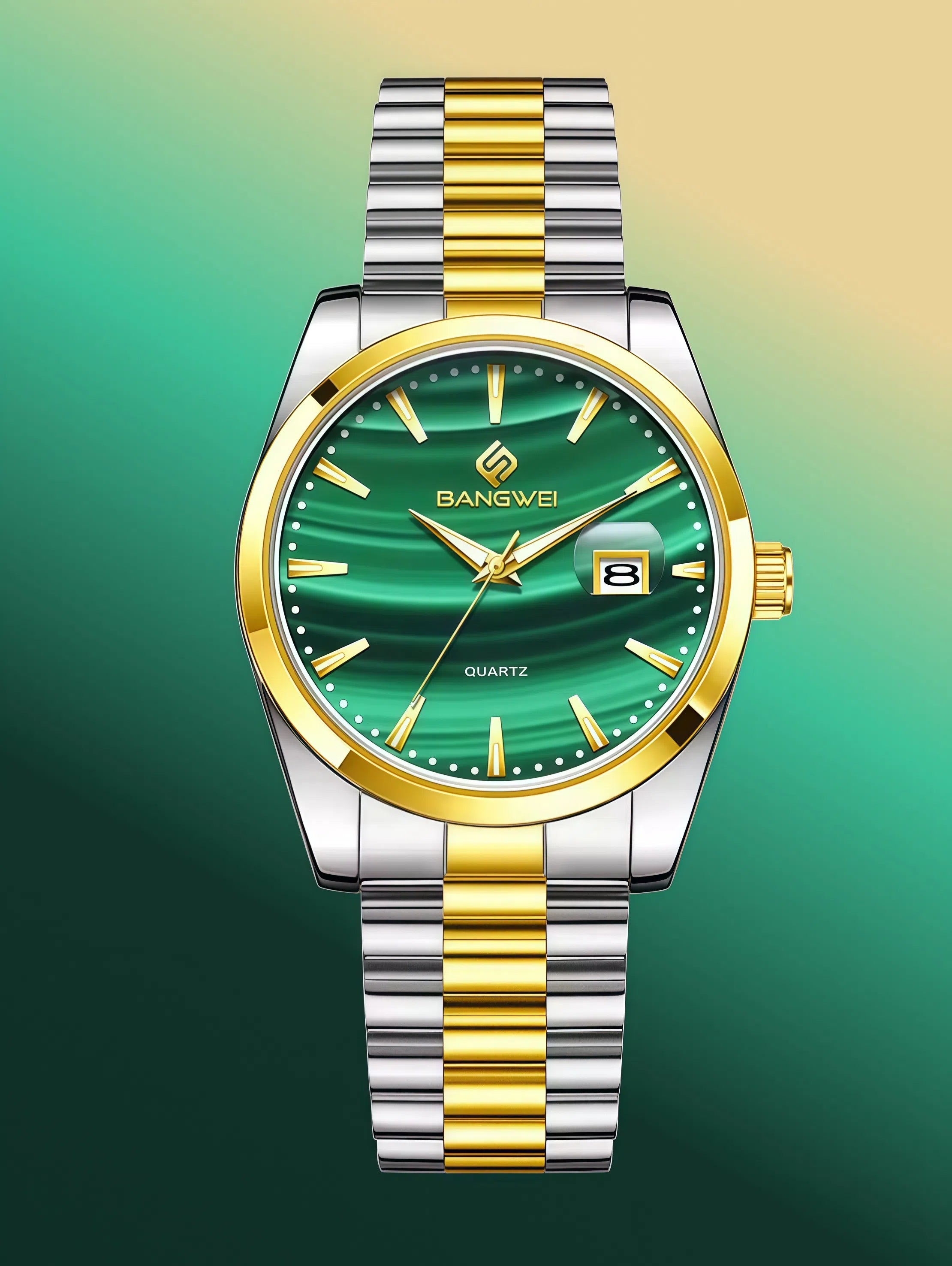 Bangwei Luxury Women’s Waterproof Quartz Watch – Luminous Stainless Steel