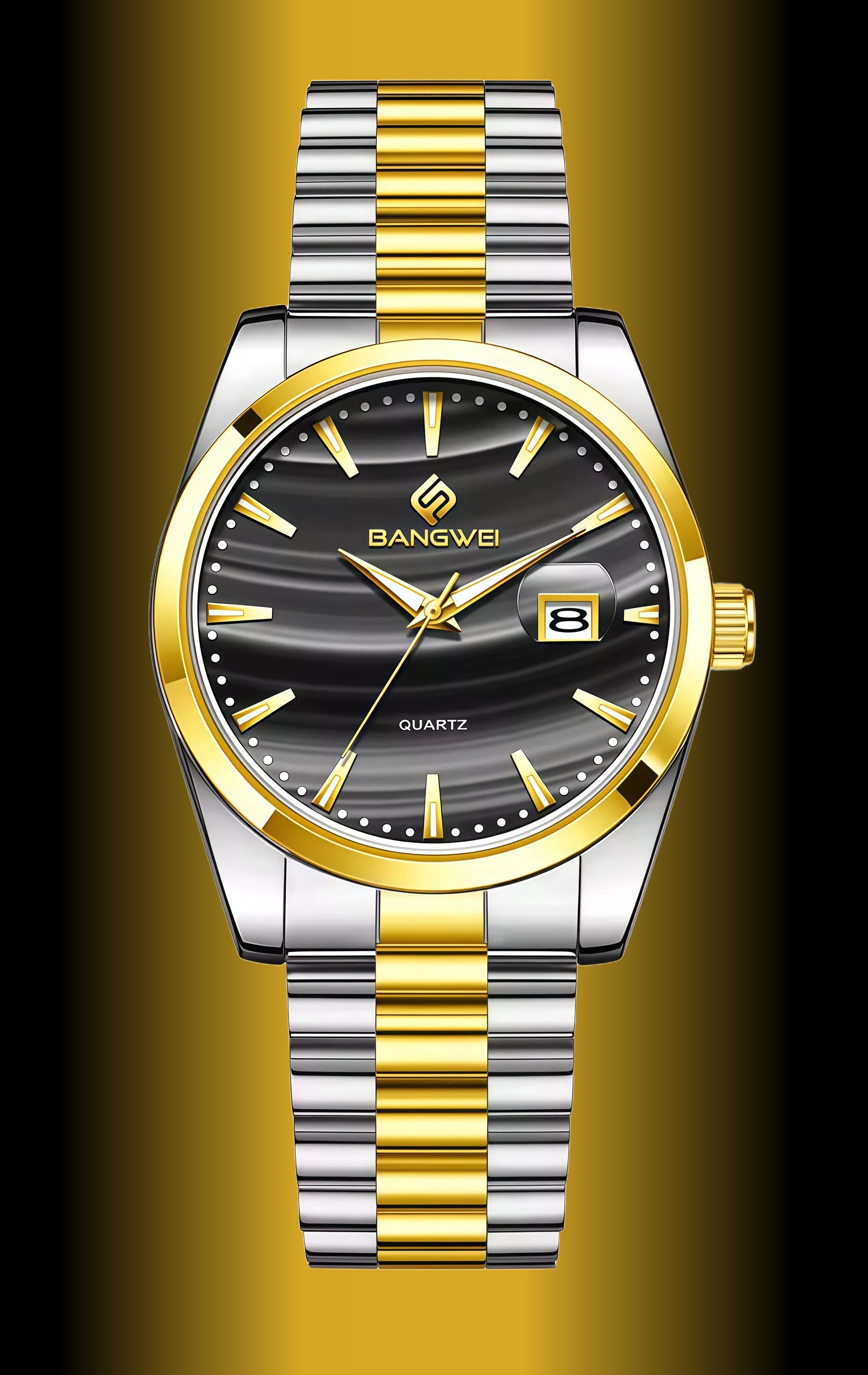 Bangwei Luxury Women’s Waterproof Quartz Watch – Luminous Stainless Steel