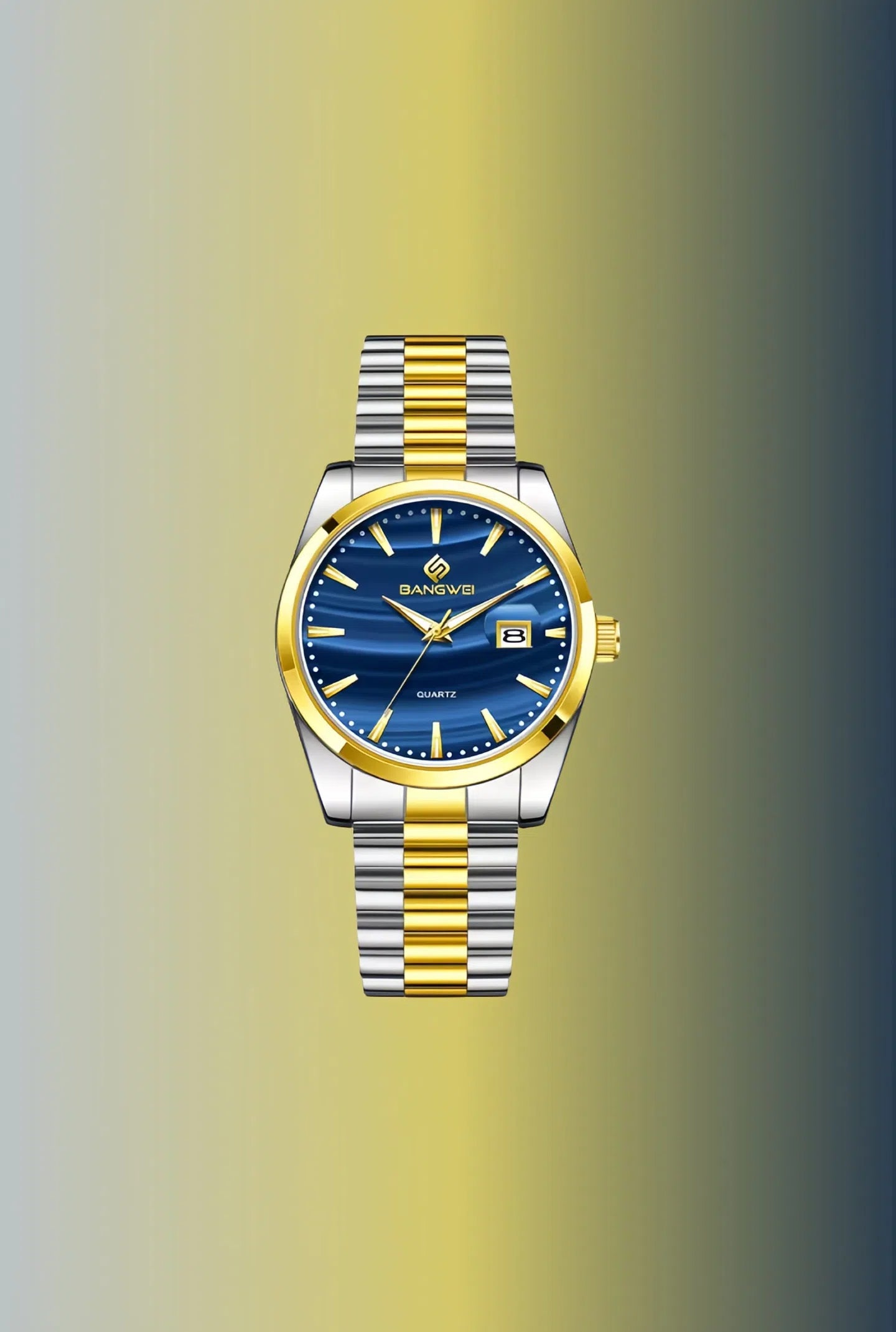 Bangwei Luxury Women’s Waterproof Quartz Watch – Luminous Stainless Steel